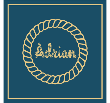 Personalisable coasters rope circle monogram - TenStickers