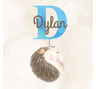 Personalisable coasters hedgehog with brown font - TenStickers