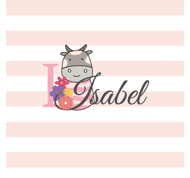 Personalizable coasters personalized floral cow design - TenStickers