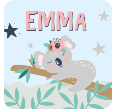 Personalisable coasters with cute koala illustration - TenStickers