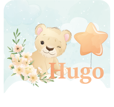 Personalisable coasters whimsical lion with star - TenStickers