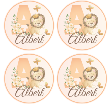 Personalisable coasters with a playful lion design - TenStickers