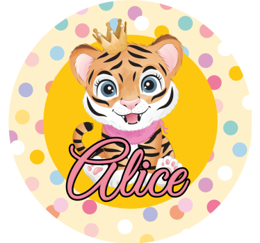 Personalisable coasters crowned tiger design - TenStickers