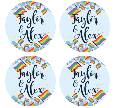 Personalizable Pride Rainbow Flag personalised beer mats - TenStickers