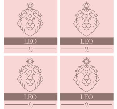 Personalised coasters minimalist leo emblem - TenStickers