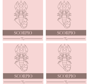 Personalisable coasters with scorpio astrological symbol - TenStickers