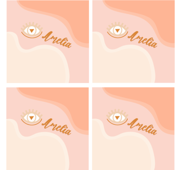 Personalisable coasters personalized soft curves - TenStickers
