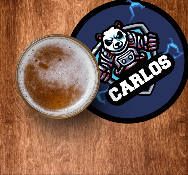 Beer mats with custom panda emblem - TenStickers