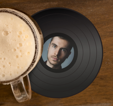 disc with photography personalised beer mats - TenStickers
