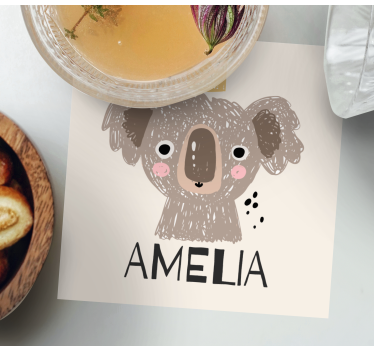 Geek coasters koala with crown design - TenStickers