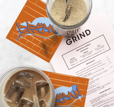 Modern coaster with urban graffiti design - TenStickers