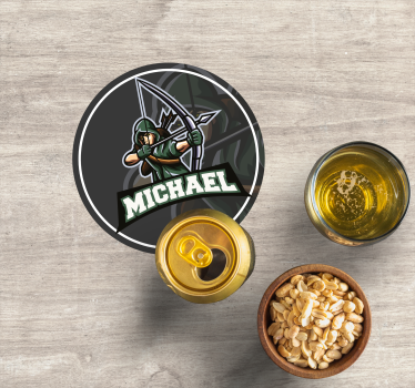 Personalisable coasters archer with name - TenStickers