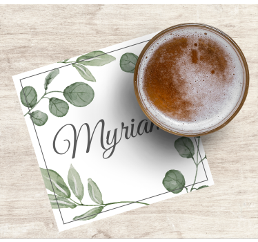 Personalisable coasters elegant leaf design - TenStickers