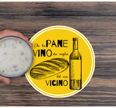 Personalisable coasters for wine bottle and bread - TenStickers