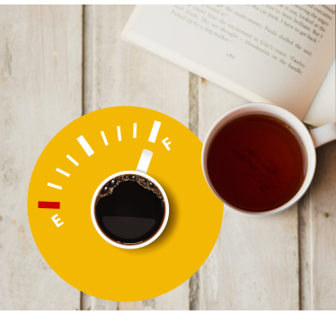 Personalisable coasters with coffee level marker - TenStickers
