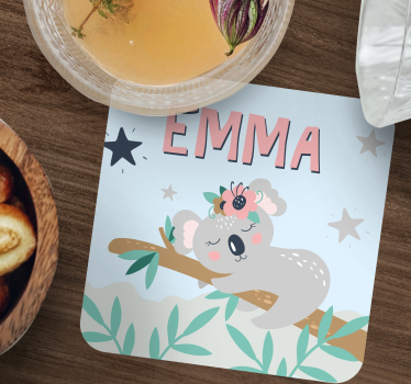 Personalisable coasters with cute koala illustration - TenStickers