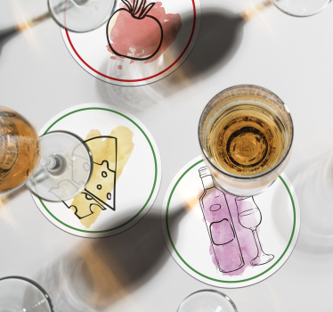 Personalisable coasters with food and drink designs - TenStickers