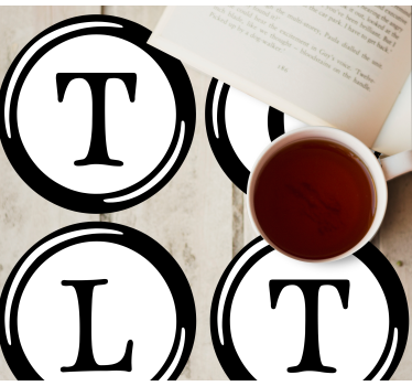 Personalisable coasters with t, c, l monogram - TenStickers
