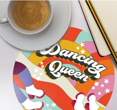 Personalisable coasters with vibrant dance feet design - TenStickers