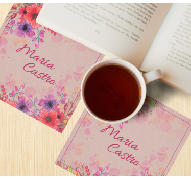 Rosy meadow personalised beer mats - TenStickers