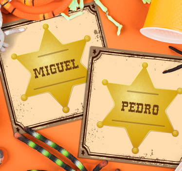 Sheriff badge with name personalised beer mats - TenStickers