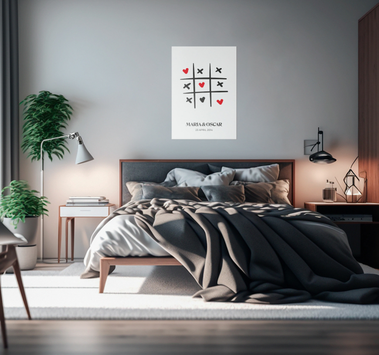 Tic tac toe love customisable poster - TenStickers