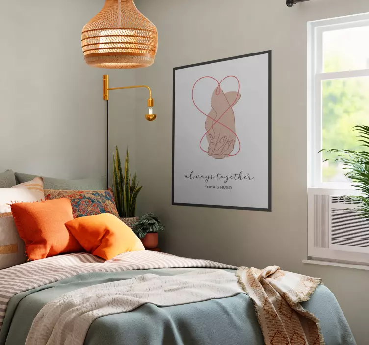 Siempre juntosAlways together master bedroom poster - TenStickers
