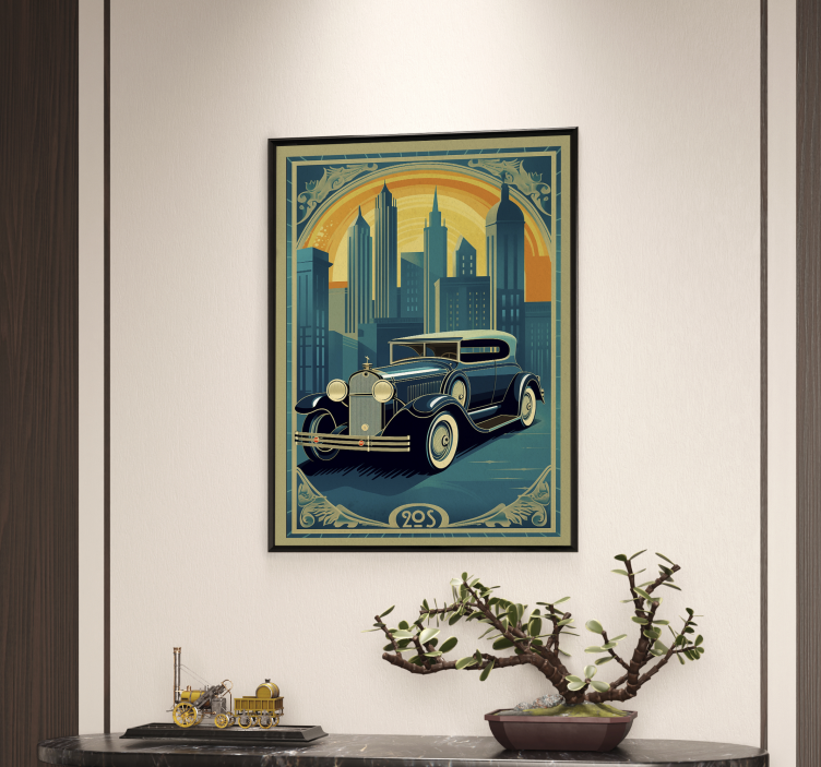 Art déco poster of a 20s car - TenStickers