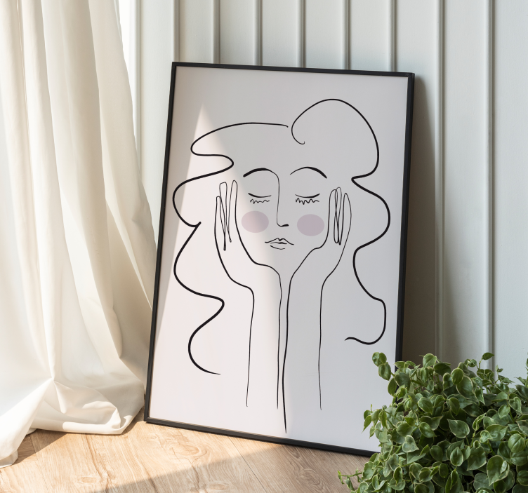 line drawing portrait of woman minimalist poster - TenStickers