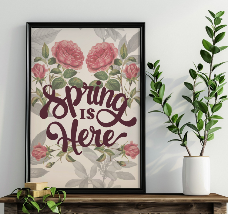 spring is here flower poster - TenStickers