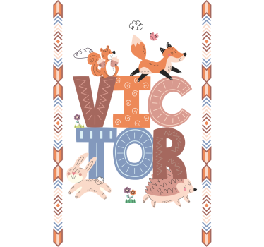 Nursery poster forest animals with names - TenStickers