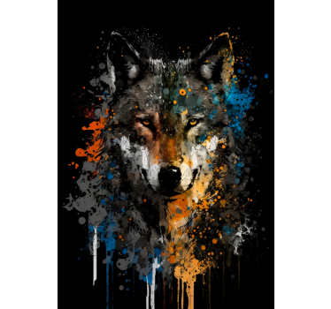 Wolf painting animal design poster - TenStickers