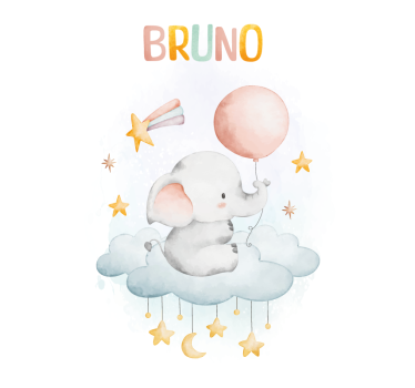 elephant on a cloud nursery poster - TenStickers
