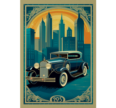 Art déco poster of a 20s car - TenStickers