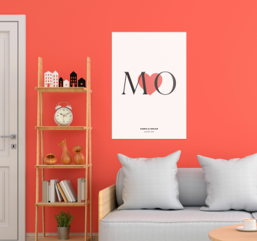 Initials custom love personalise poster - TenStickers