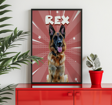 personalzed comic style animal poster - TenStickers