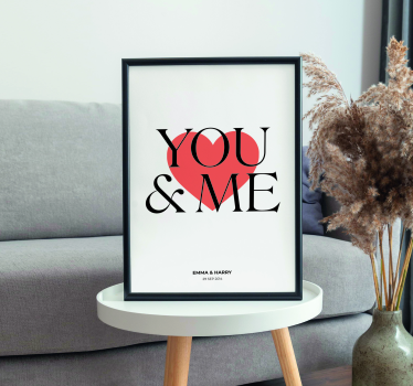 You and me custom personalise poster - TenStickers