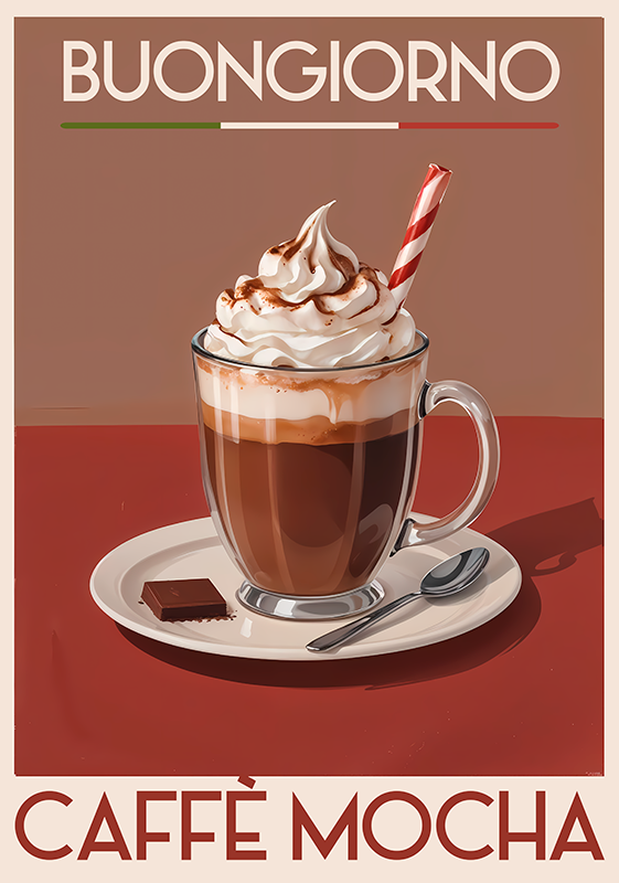 "Mocha" coffee vintage poster - TenStickers