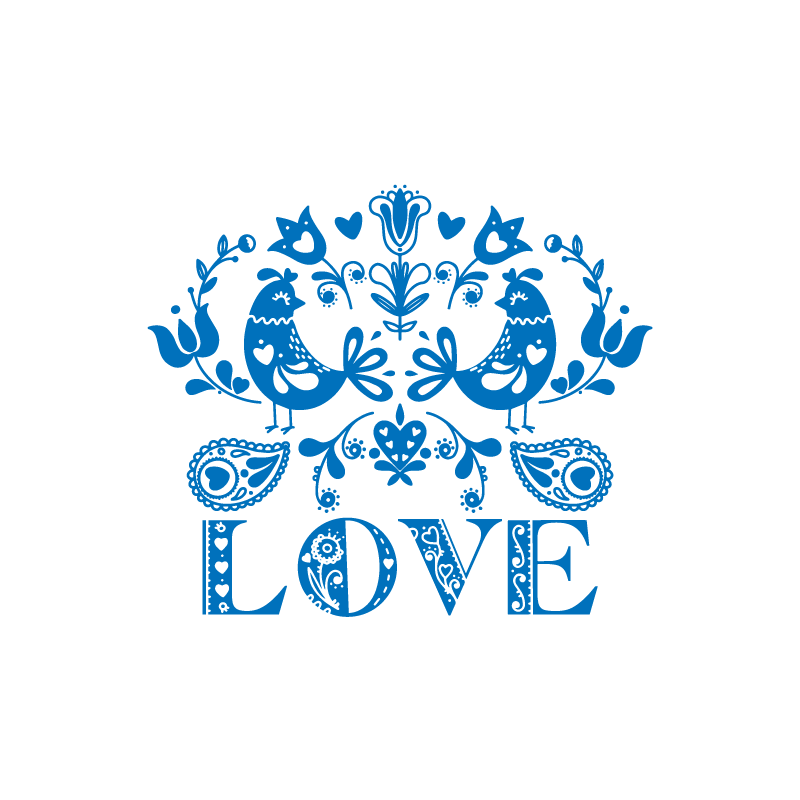 Kitchen poster love sign from polish flowers - TenStickers
