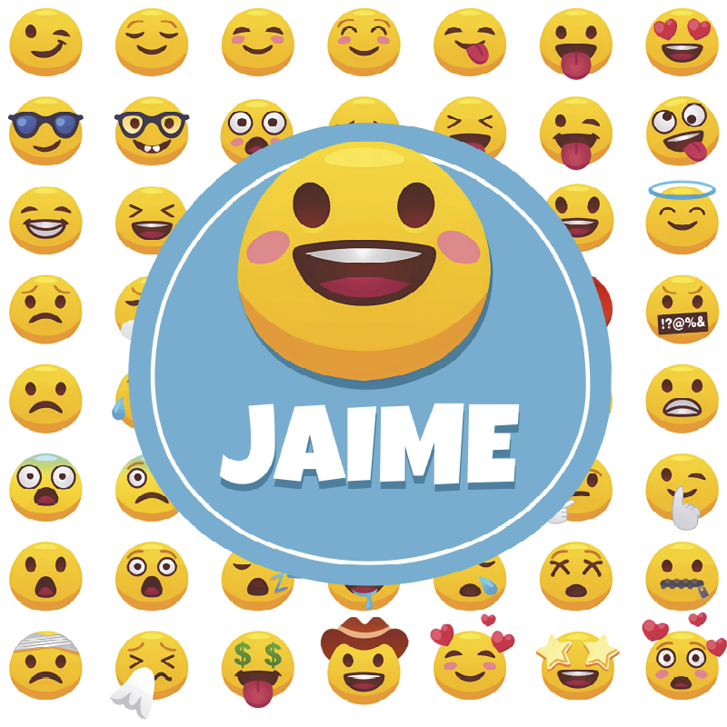 Poster for teenager emojis with name - TenStickers