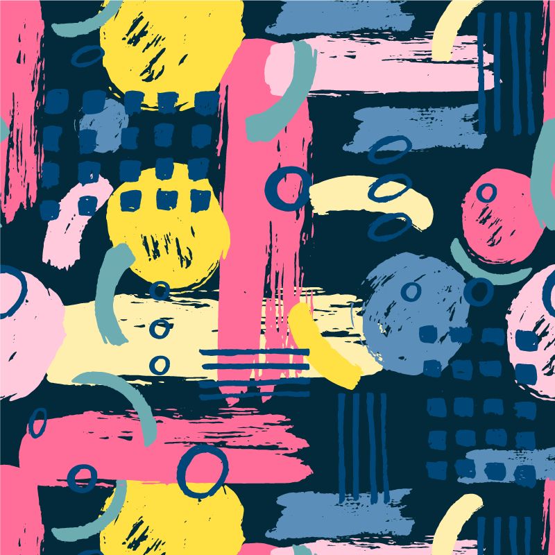 Living room poster in colorful abstract design - TenStickers