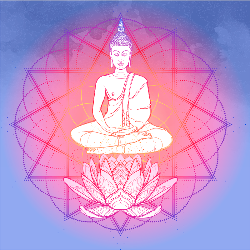 Living room poster mandala buddha meditating - TenStickers