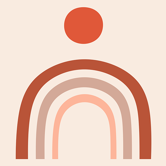 Living room poster vibrant rainbow art - TenStickers