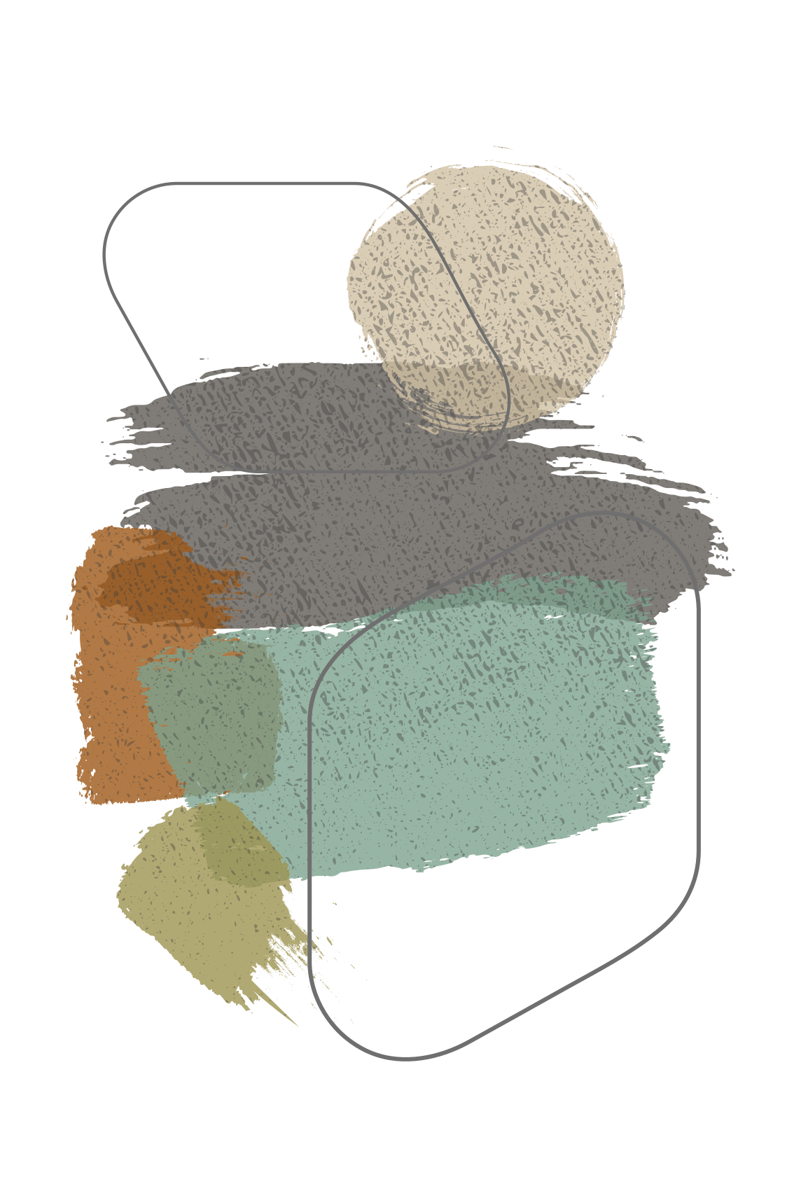 Living room poster in abstract paint strokes - TenStickers