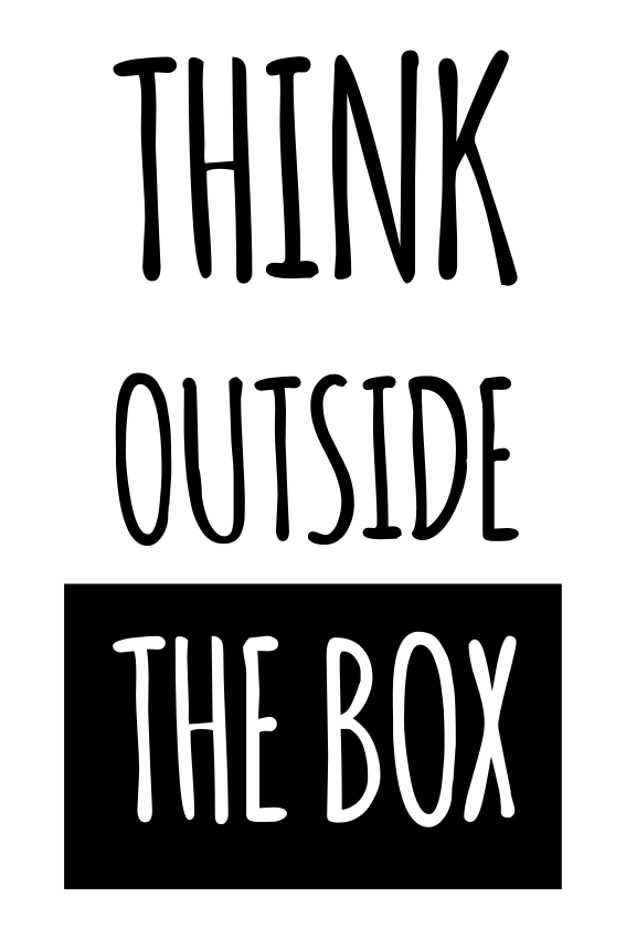 Think outside the box living room poster - TenStickers