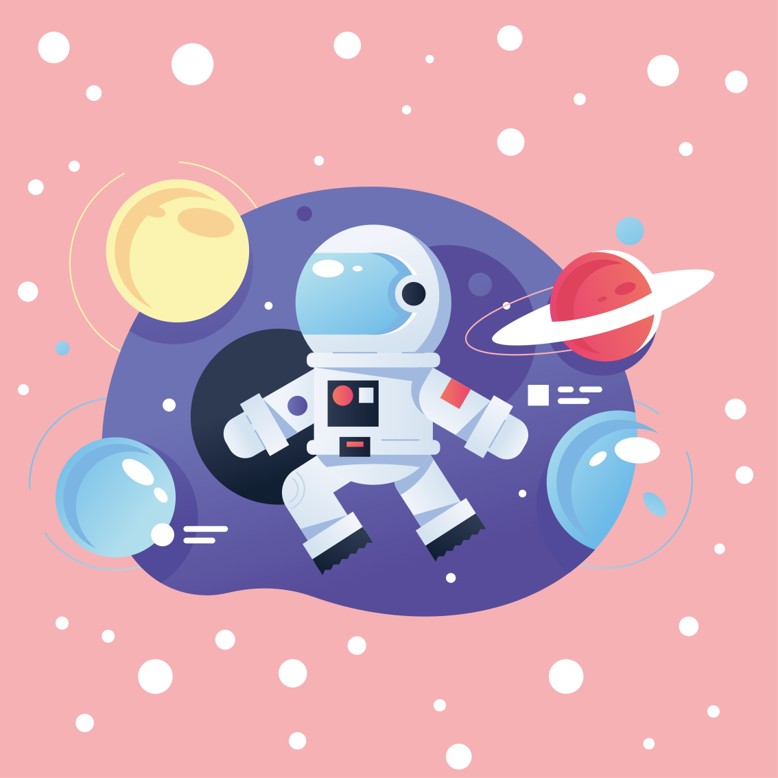 Nursery poster of various spaceman symbols - TenStickers