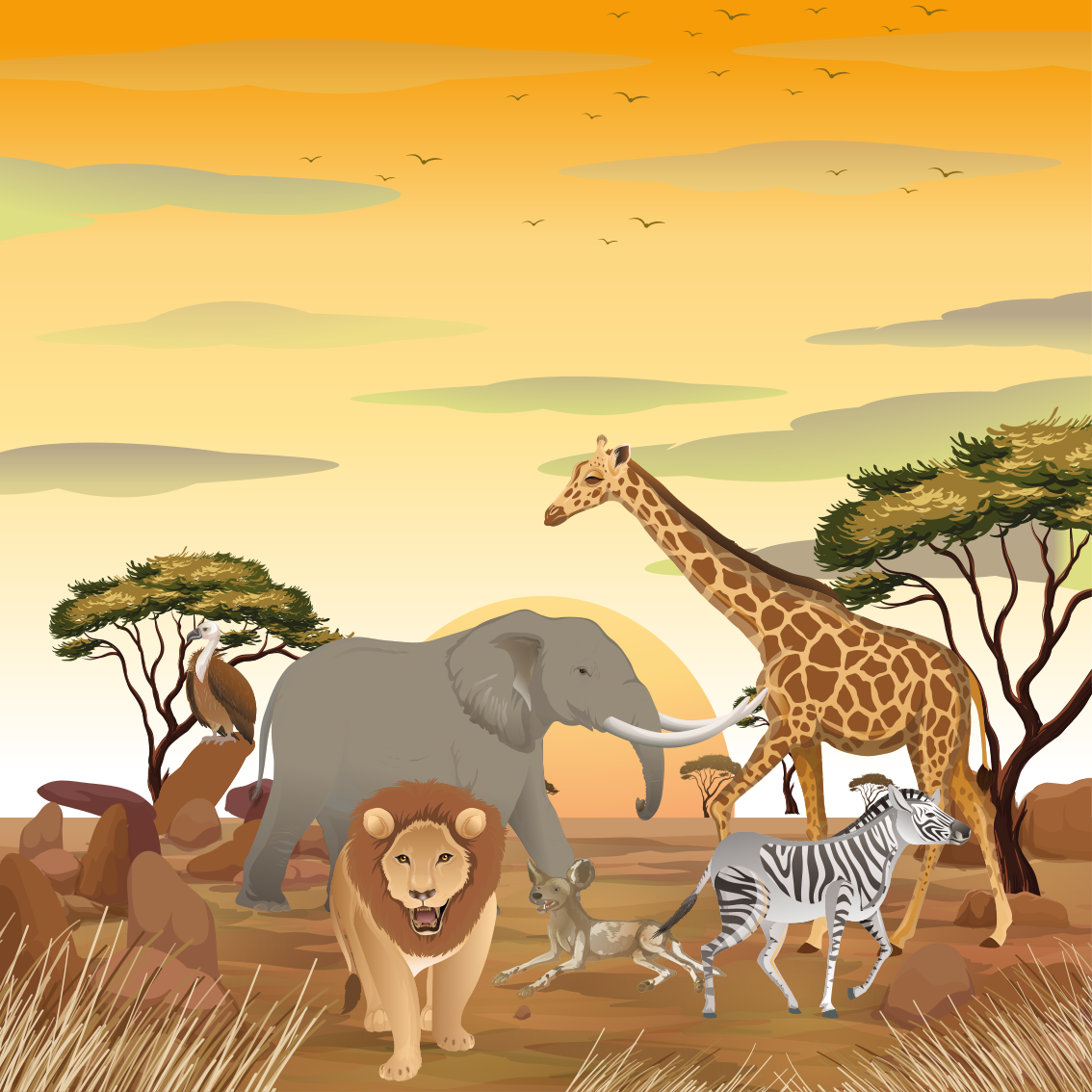 Nursery poster of african animals and plants - TenStickers