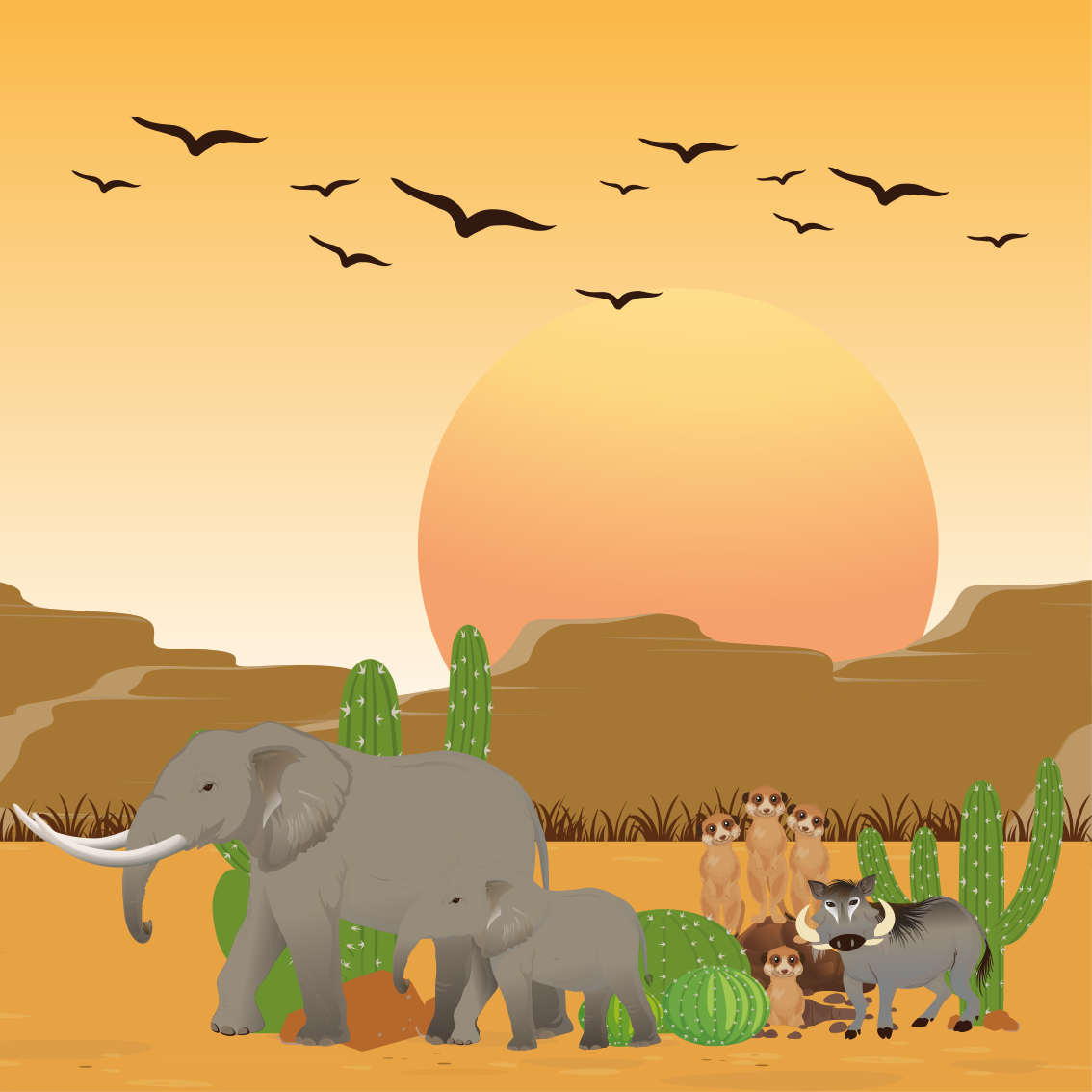 Nursery poster african wildlife prints for kids - TenStickers