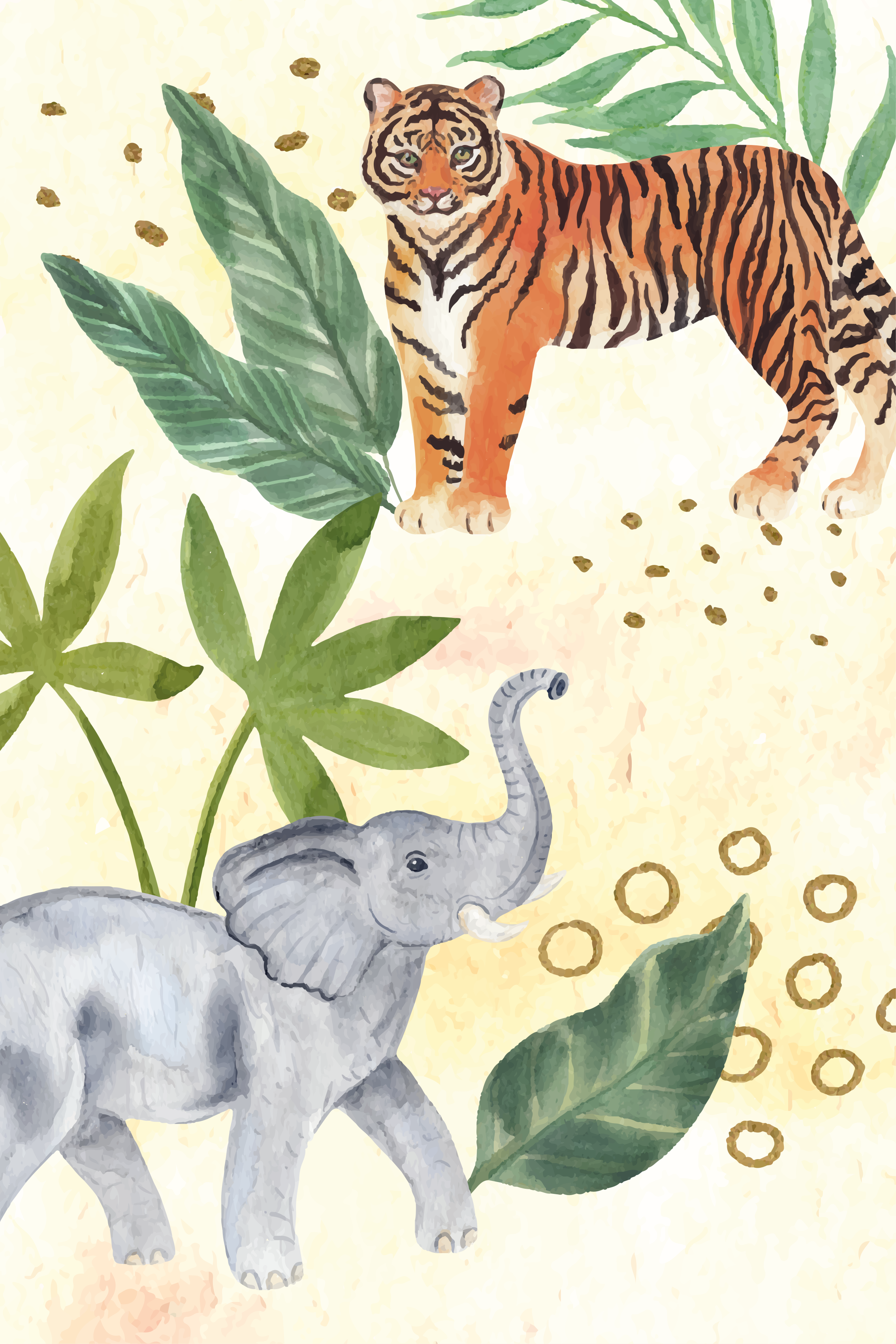 Nursery poster watercolor safari animals - TenStickers