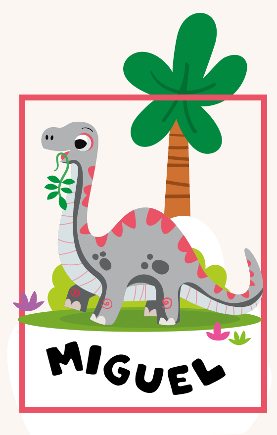 Nursery poster gray long neck dinosaur print - TenStickers
